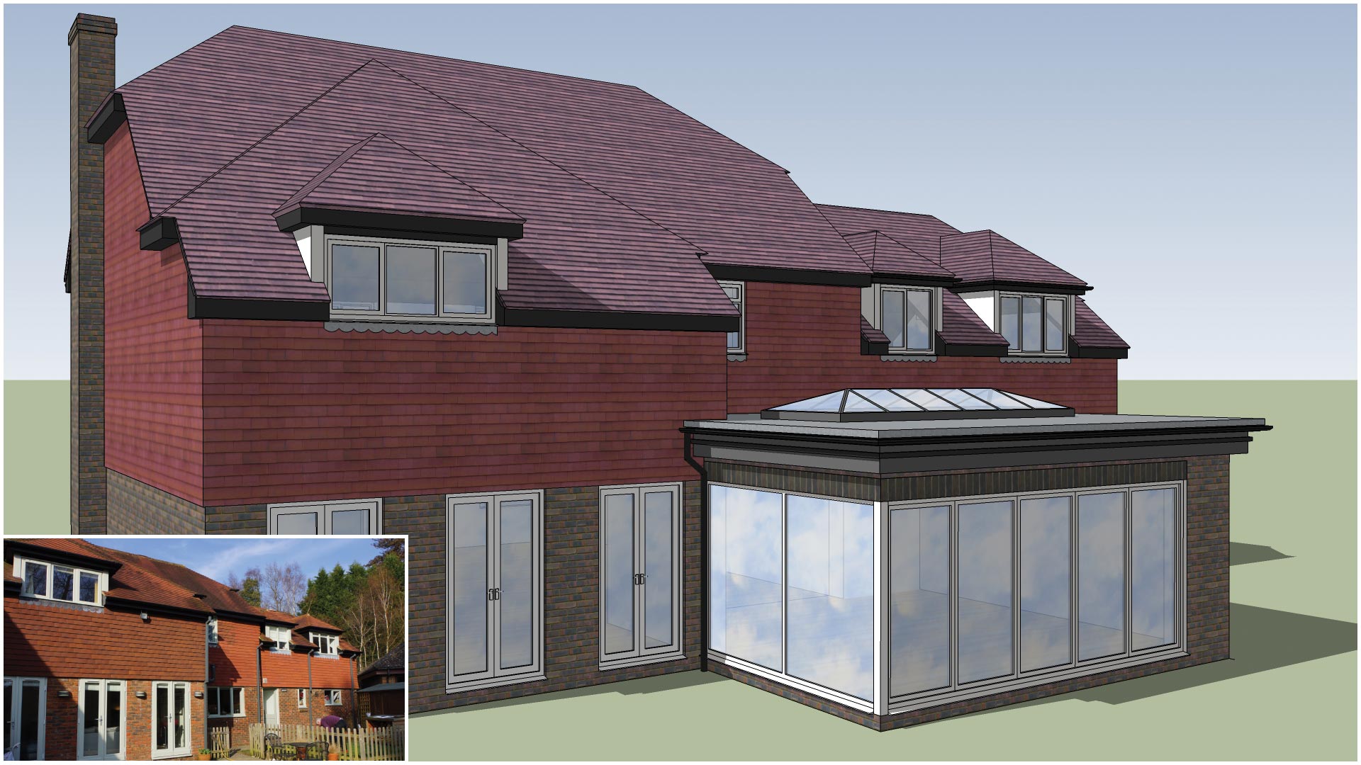 Flat Roof Sun Room Extension with Lantern - Design By PB Properties