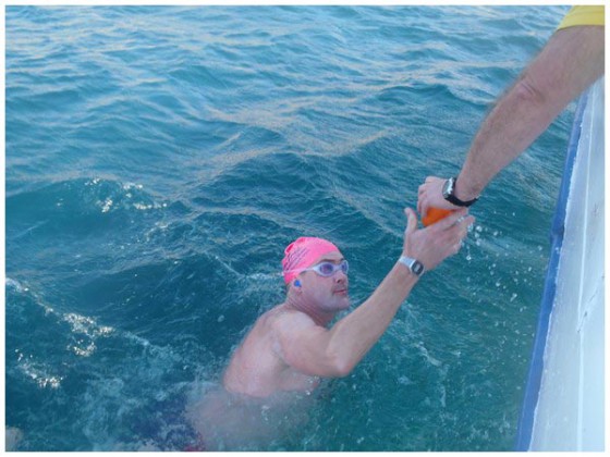 Paul Maggs Swimming for Steyning Athletic Club. Channel Swim, Long Distance Swim Events